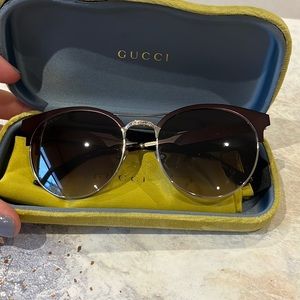GUCCI New Sunglasses Burgundy Palladium